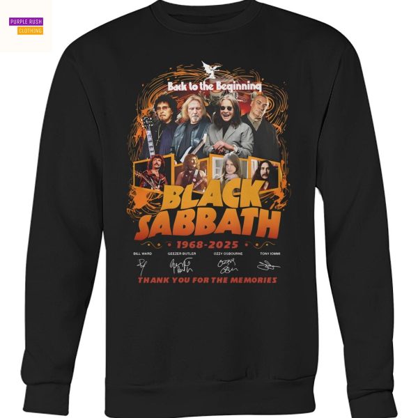 Black Sabbath Back To The Beginning 1968-2025 Signature Thank You For The Memories Unisex T-Shirt
