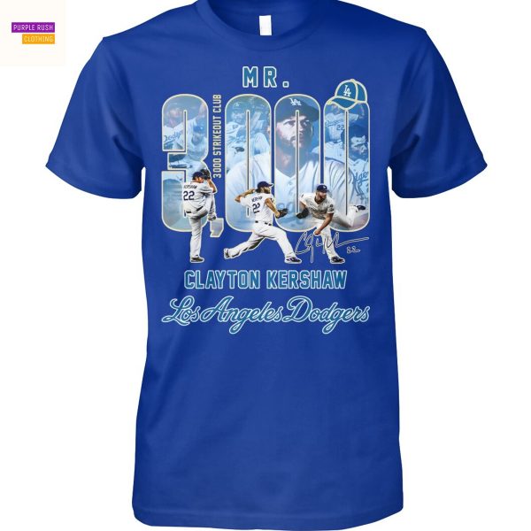 Clayton Kershaw Los Angeles Dodgers Mr 3000 Signature Unisex T-Shirt
