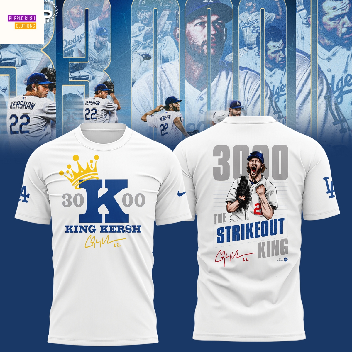Clayton Kershaw Makes History And Joins The 3,000 Strikeout King Signature 3D T-Shirt - White Clayton Kershaw Makes History And Joins The 3,000 Strikeout King Signature 3D T-Shirt - White