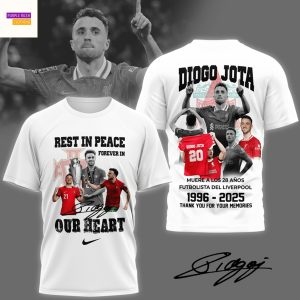 Diogo Jota 1996-2025 Rest In Peace Our Heart Signature Thank You For The Memories 3D T-Shirt – White