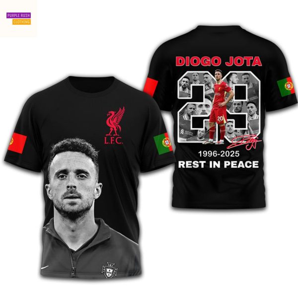 Diogo Jota 1996-2025 Rest In Peace Signature 3D T-Shirt