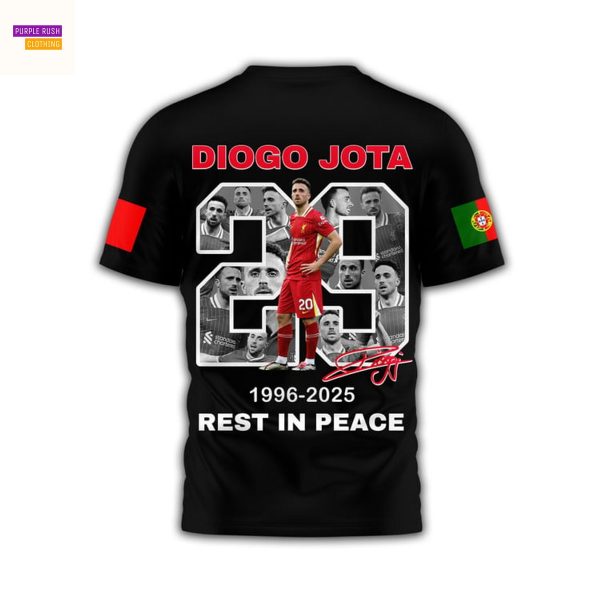 Diogo Jota 1996-2025 Rest In Peace Signature 3D T-Shirt