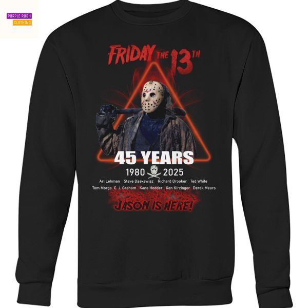 Friday The 13th Jason Voorhees 45 Years 1980-2025 Unisex T-Shirt