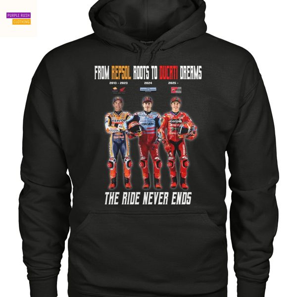 From Repsol Roots To Ducati Dreams – The Ride Never Ends Unisex T-Shirt