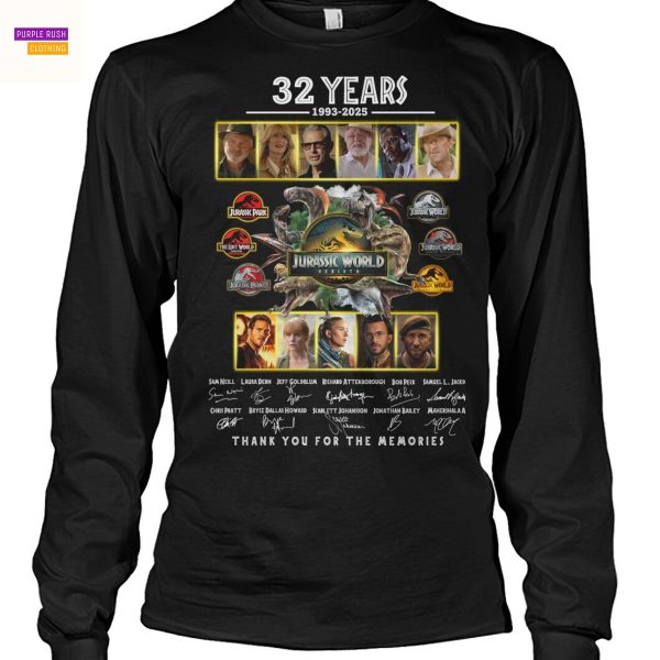 Jurassic World 32 Years 1993-2025 Signature Thank You For The Memories Unisex T-Shirt