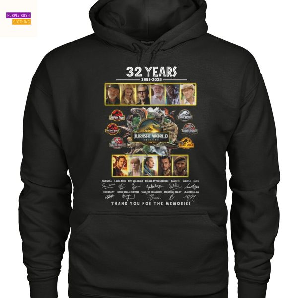 Jurassic World 32 Years 1993-2025 Signature Thank You For The Memories Unisex T-Shirt