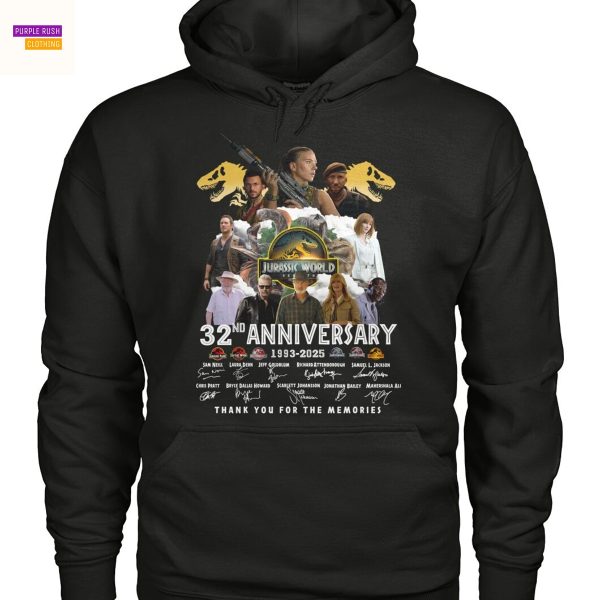 Jurassic World 32nd Anniversary 1993-2025 Signature Thank You For The Memories Unisex T-Shirt