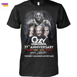 Ozzy Osbourne 77th Anniversary 1958-2025 Signature The Best Memories Never Fade Unisex T-Shirt