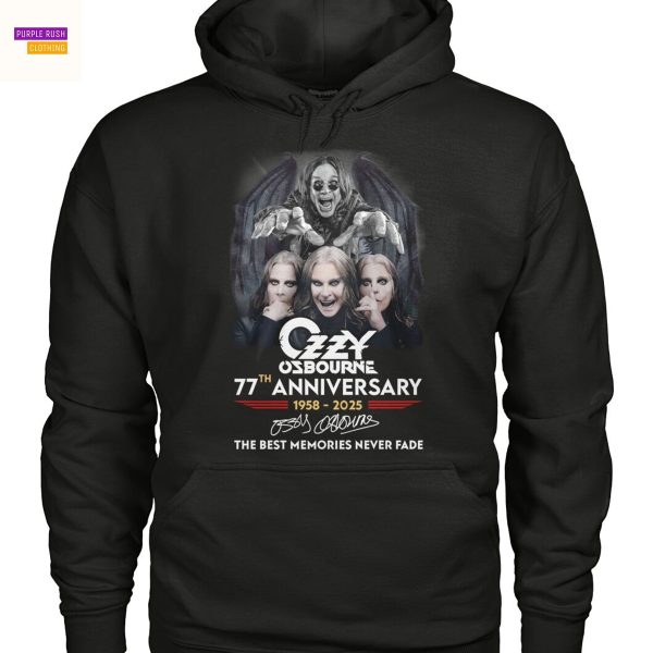 Ozzy Osbourne 77th Anniversary 1958-2025 Signature The Best Memories Never Fade Unisex T-Shirt