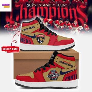 Personalized Florida Panthers 2025 Stanley Cup Champions Air Jordan 1 High Top