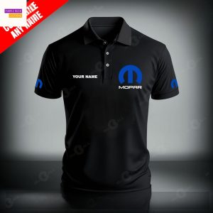 Personalized Name Mopar Premium Black Polo Shirt