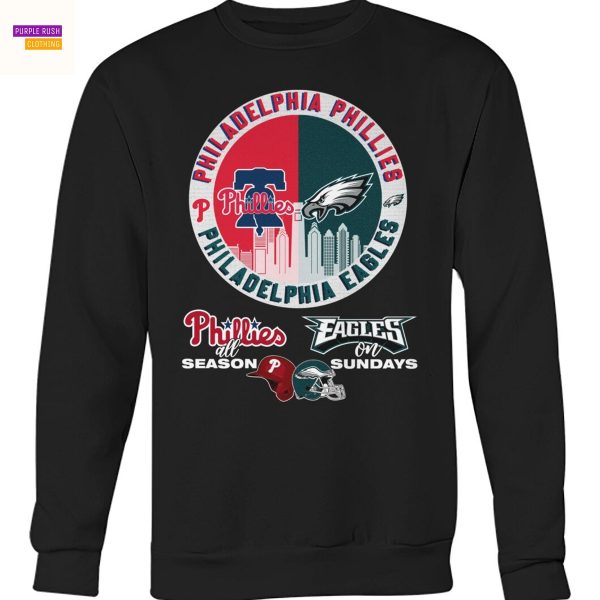 Philadelphia Phillies All Season x Philadelphia Eagles On Sunday Unisex T-Shirt