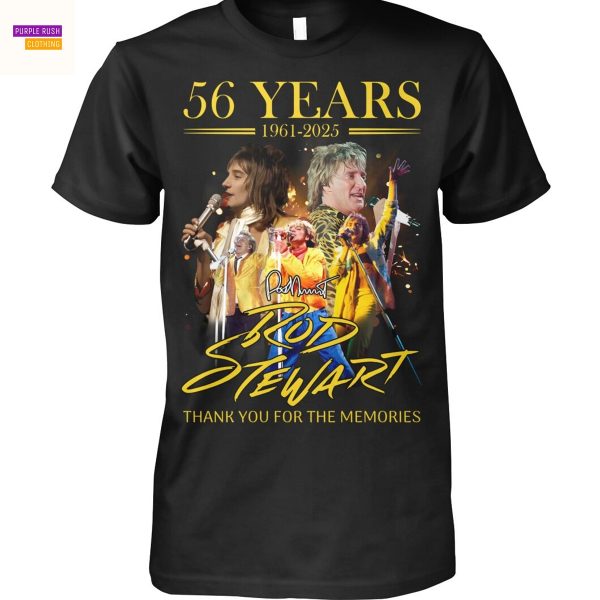 Rod Stewart 56 Years 1961-2025 Signature Thank You For The Memories Unisex T-Shirt