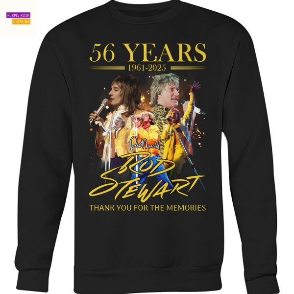 Rod Stewart 56 Years 1961-2025 Signature Thank You For The Memories Unisex T-Shirt