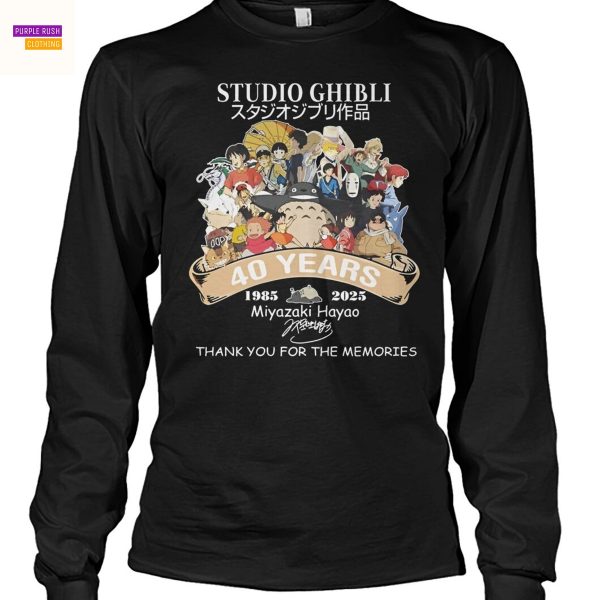 Studio Ghibli 40 Years 1985-2025 Miyazaki Hayao Signature Thank You For The Memories Unisex T-Shirt