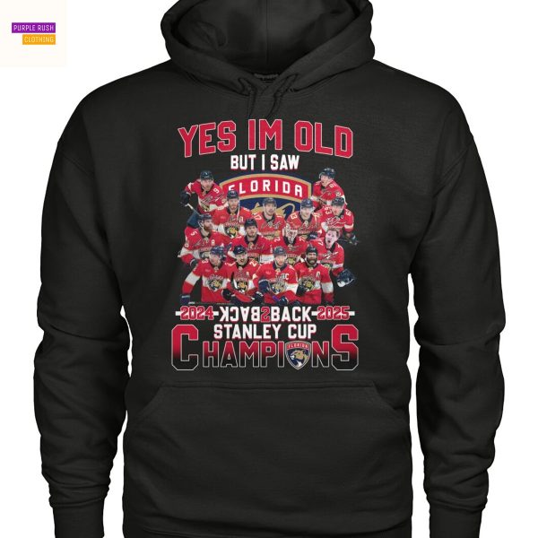 Yes Im Old But I Saw Florida Panthers 2024-2025 Back 2 Back Stanley Cup Champions Signature Unisex T-Shirt